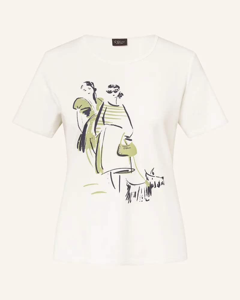 S.Oliver T-Shirt mit Schmucksteinen Weiss