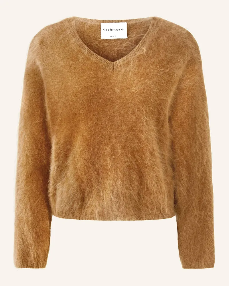 Oui  Cashmere-Pullover Camel