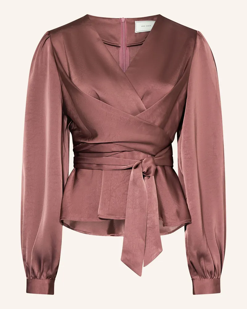 Neo Noir Blusenshirt RISTA in Wickeloptik aus Satin Altrosa