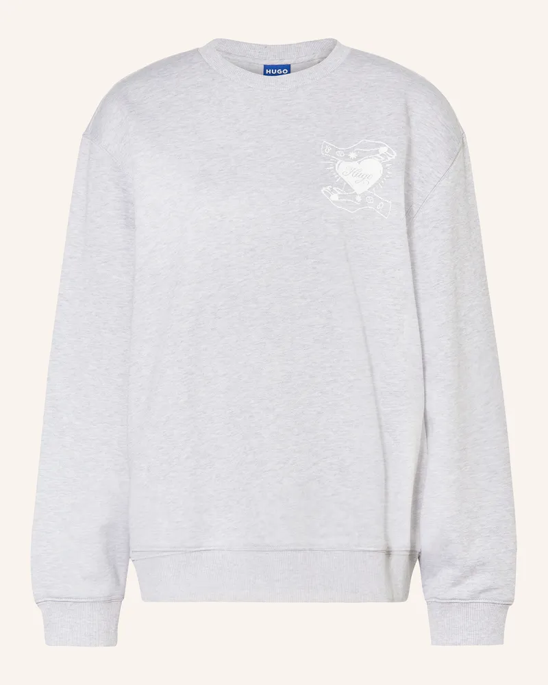 HUGO BOSS Oversized-Sweatshirt Crew grau Hellgrau