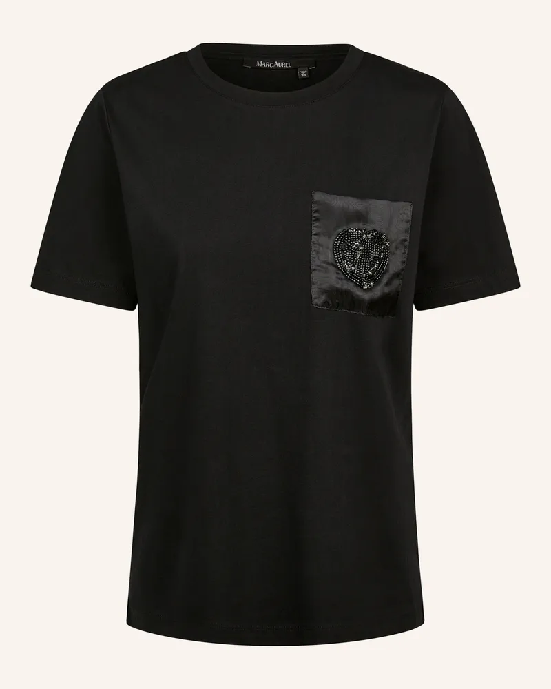 MARC AUREL T-Shirt Mit Schmuckperlen schwarz Schwarz