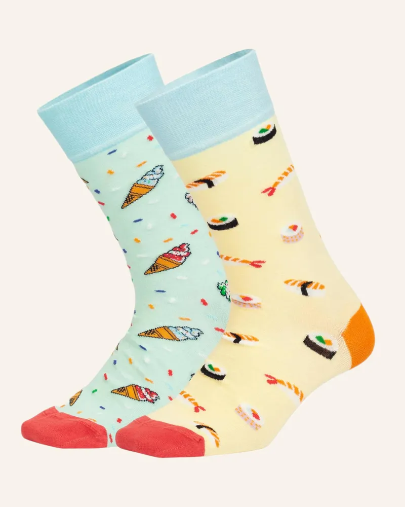 DillySocks Socken Lunch Offer gelb Mint