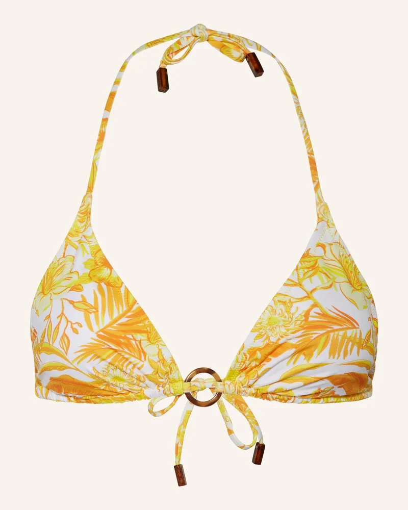 Vilebrequin Triangel-Bikini-Top Tahiti Flowers gelb Weiss