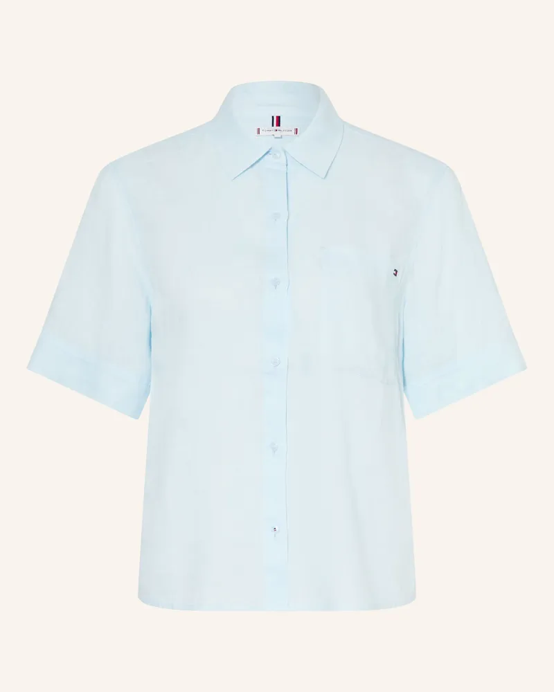 Tommy Hilfiger Hemdbluse Aus Leinen blau Hellblau