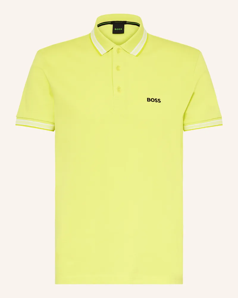 HUGO BOSS Piqué-Poloshirt PADDY CURVED Regular Fit Hellgrün