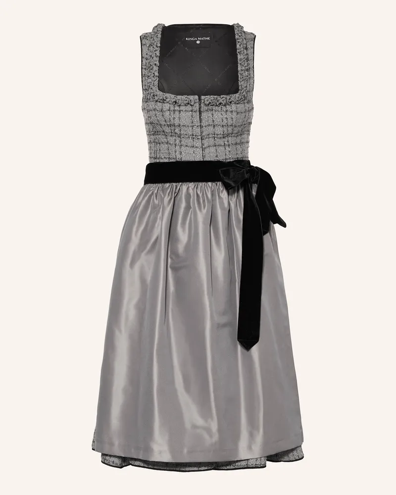 KINGA MATHE Dirndl Mostar Mit Glitzergarn grau Grau
