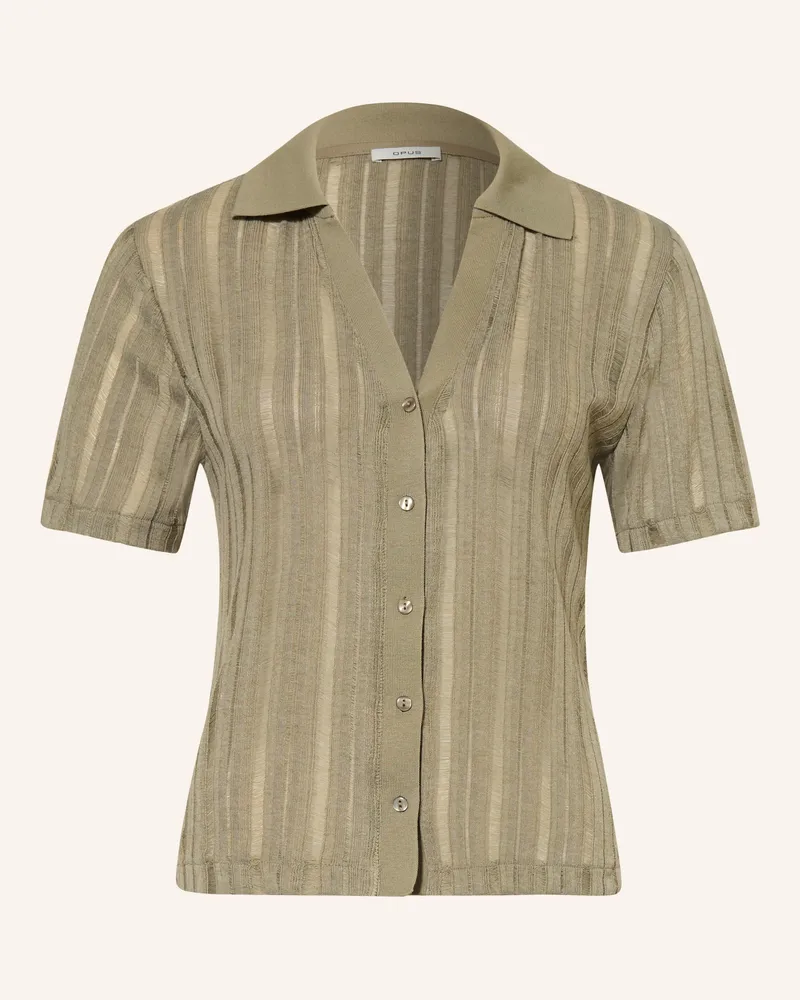 OPUS Strickbluse Sugaha gruen Oliv