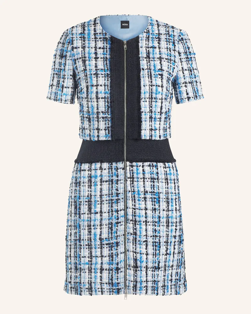 HUGO BOSS Tweed-Kleid DOSOLA Blau