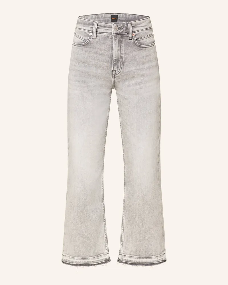 HUGO BOSS Cropped Jeans Soft Kick Flare grau 021