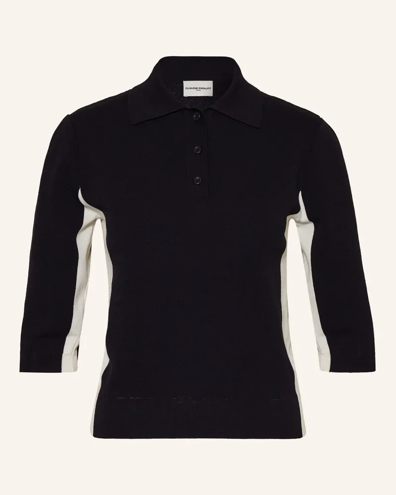 Claudie Pierlot Strick-Poloshirt Schwarz