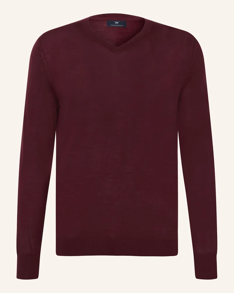 Strokesman's Pullover aus Merinowolle Dunkelrot