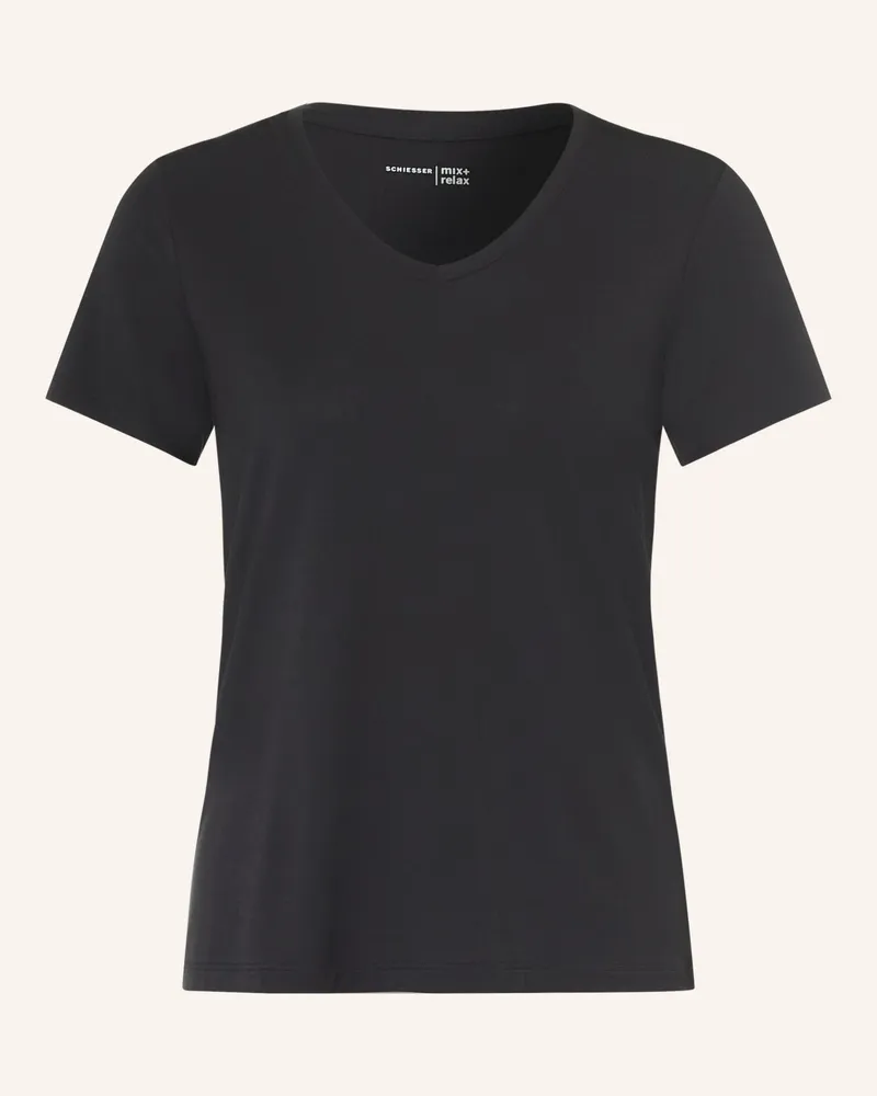 Schiesser Schlafshirt Mix+Relax schwarz Schwarz