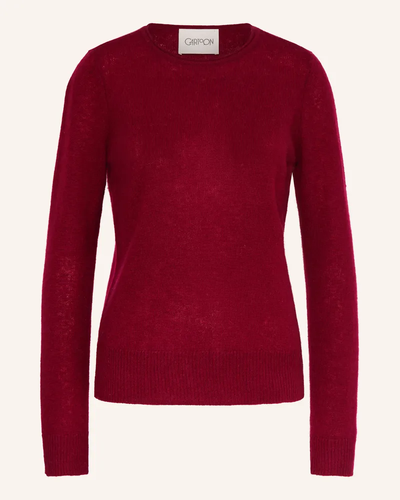 Cartoon Cashmere-Pullover Dunkelrot