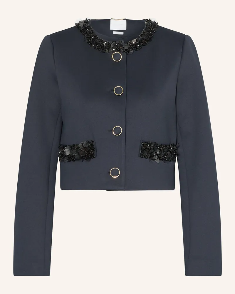 Rich&Royal Kastenjacke mit Schmucksteinen Schwarz