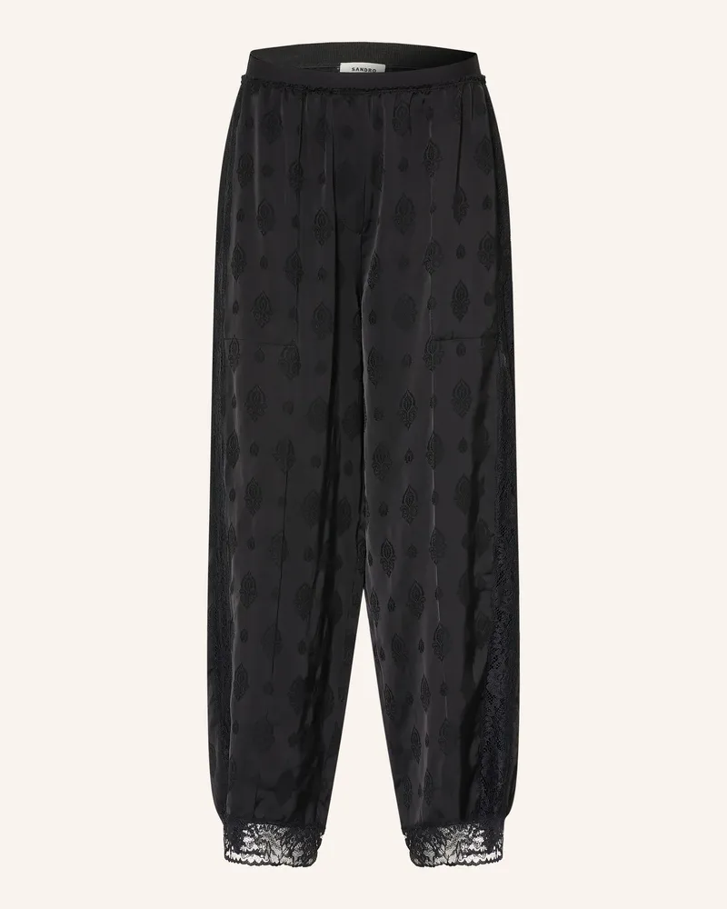Sandro Hose Mit Spitze schwarz Schwarz