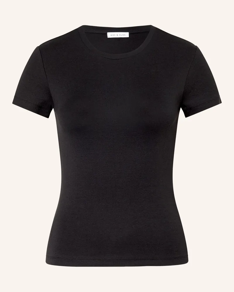 Mrs & HUGS T-Shirt schwarz Schwarz