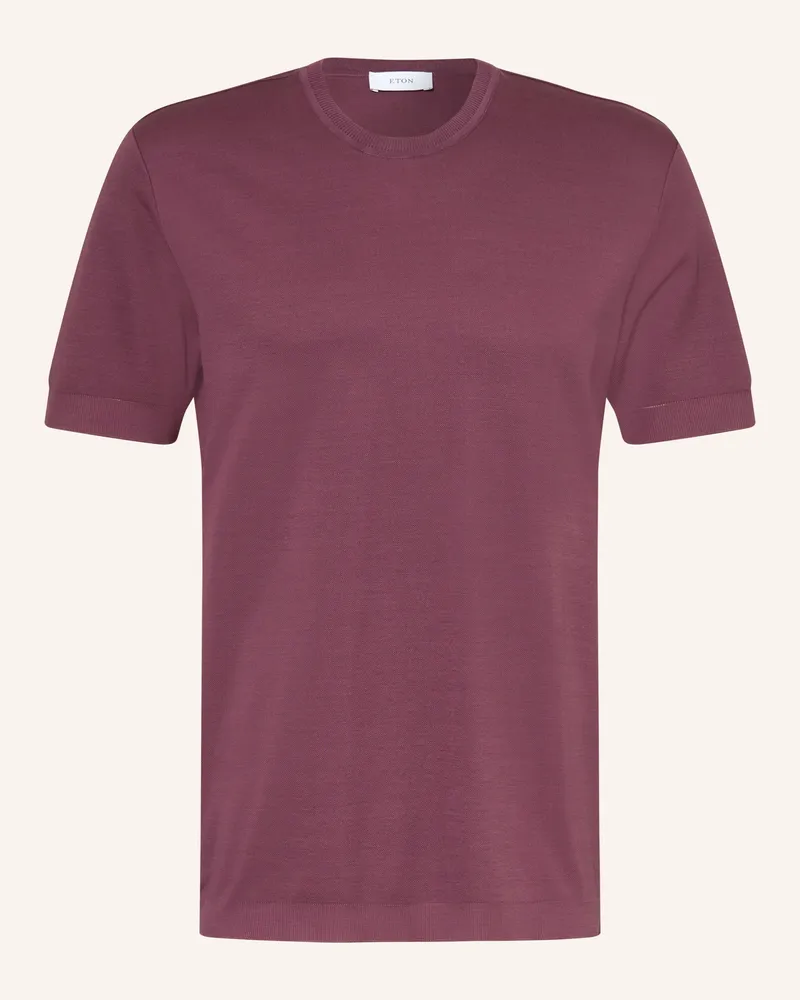 Eton T-Shirt Mit Leinen lila Dunkellila