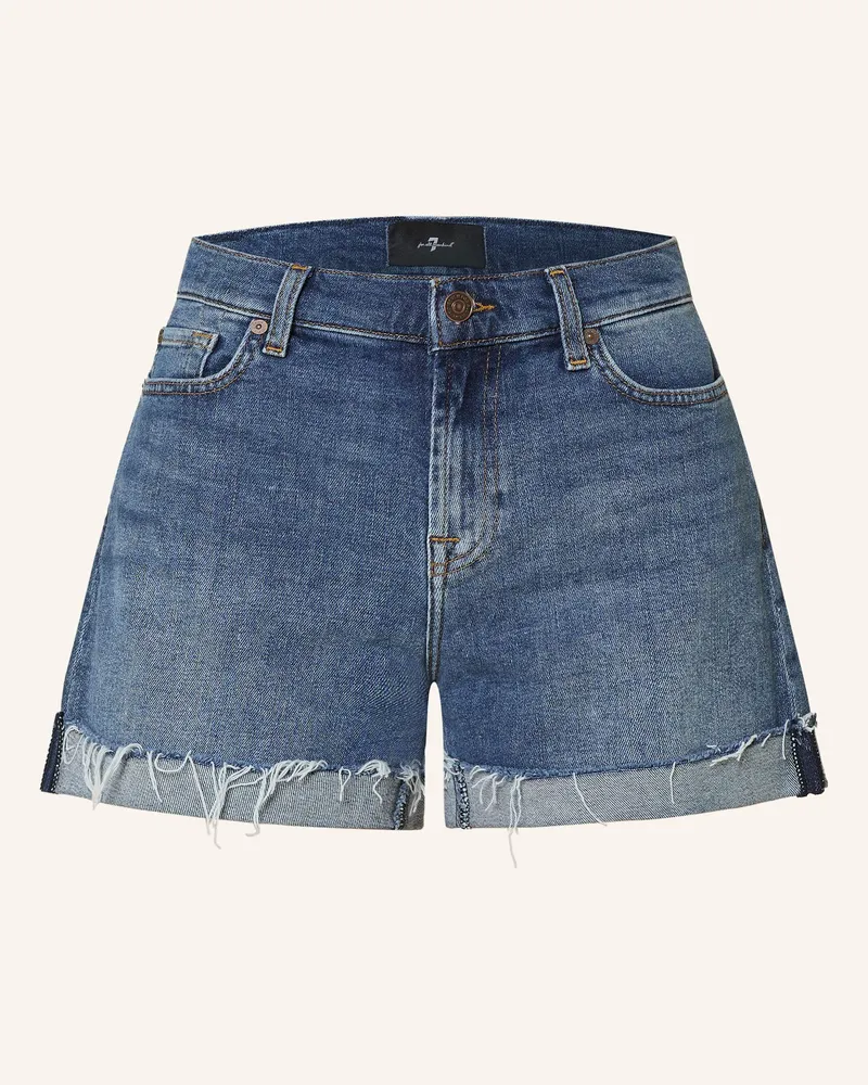 7 for all mankind Jeansshorts MID ROLL SHORTS Blau
