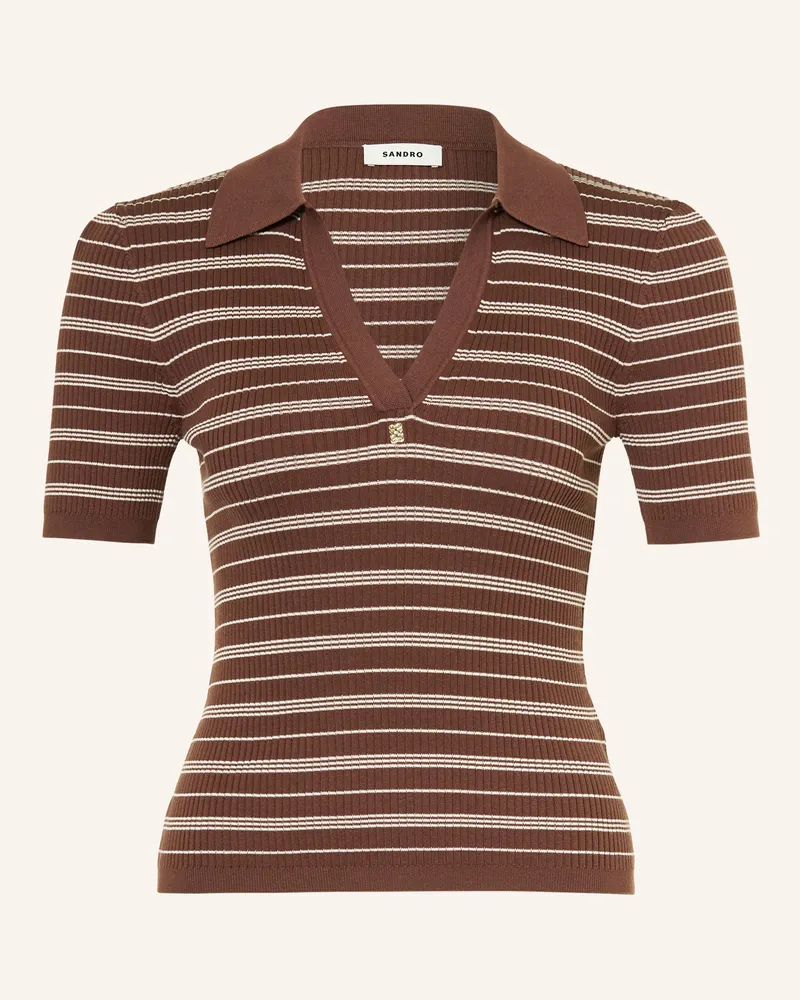 Sandro Strick-Poloshirt braun Braun