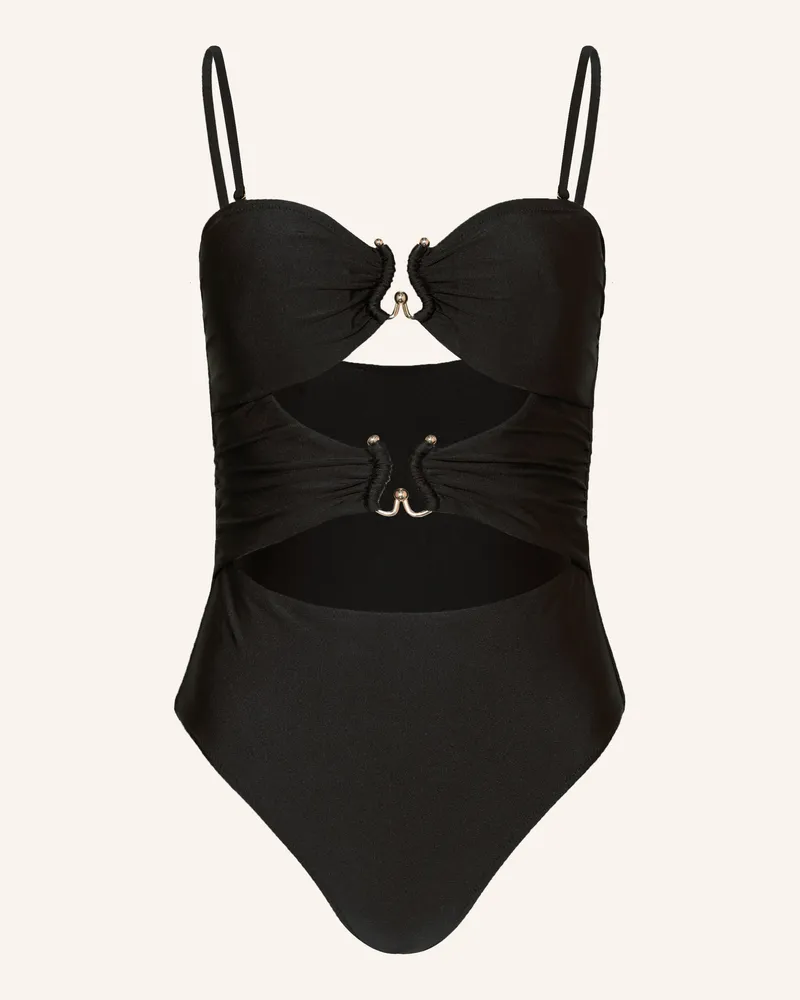 Mrs & HUGS Bandeau-Badeanzug Mit Cut-Outs schwarz Schwarz