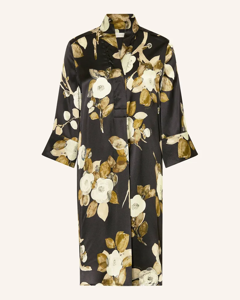 Kudibal Seidenkleid aus Satin mit 3/4-Arm Schwarz