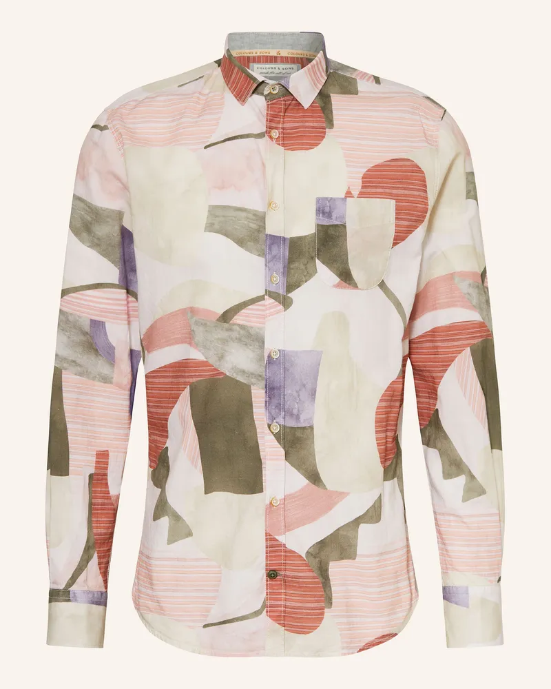 colours & sons Hemd Slim Fit Hellrot