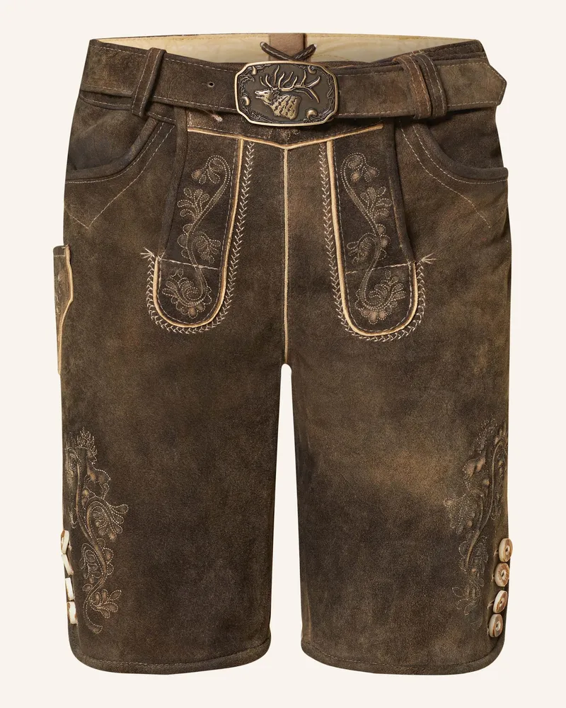 Spieth & Wensky Trachten-Lederhose Everest braun Khaki