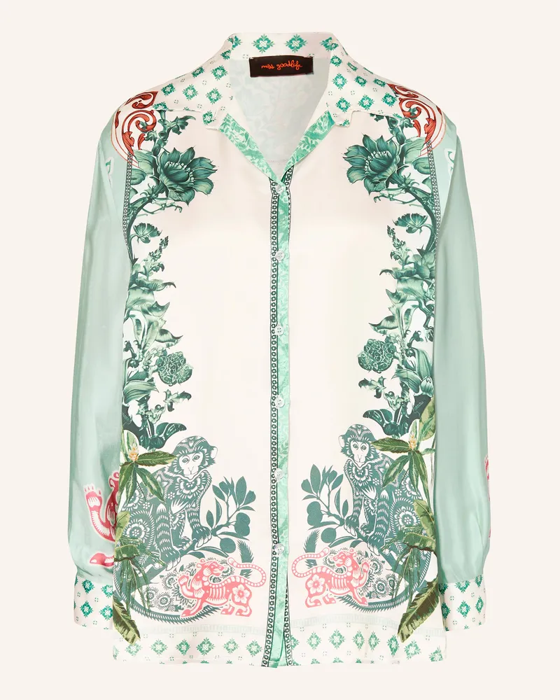Miss Goodlife Hemdbluse aus Satin Mint