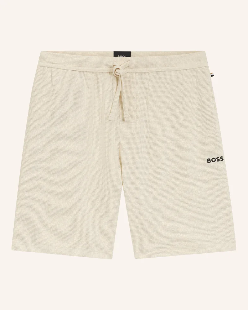 HUGO BOSS Pyjamas Unterteil Waffle Shorts weiss Weiss