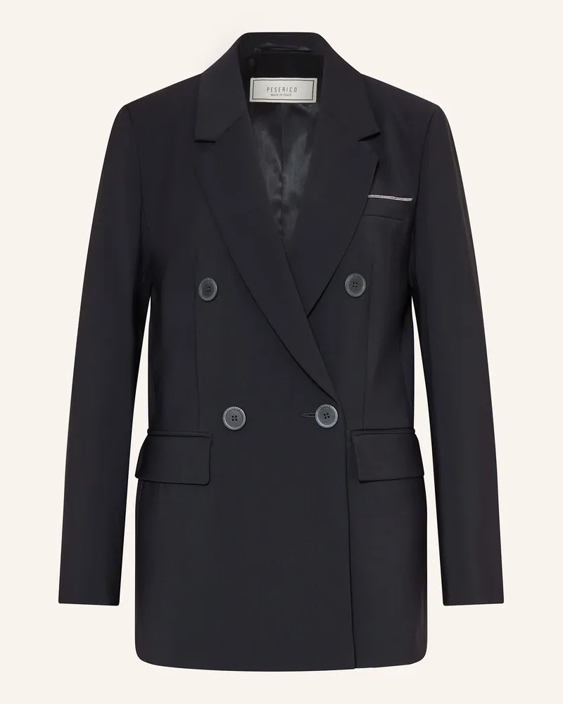 Peserico Blazer mit Schmucksteinen Dunkelblau
