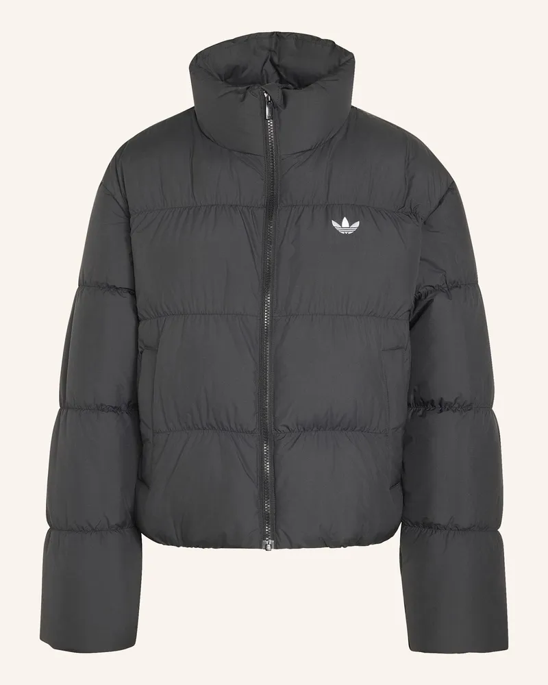 adidas Jacke, Gefüttert, Kurzer Schnitt schwarz Schwarz