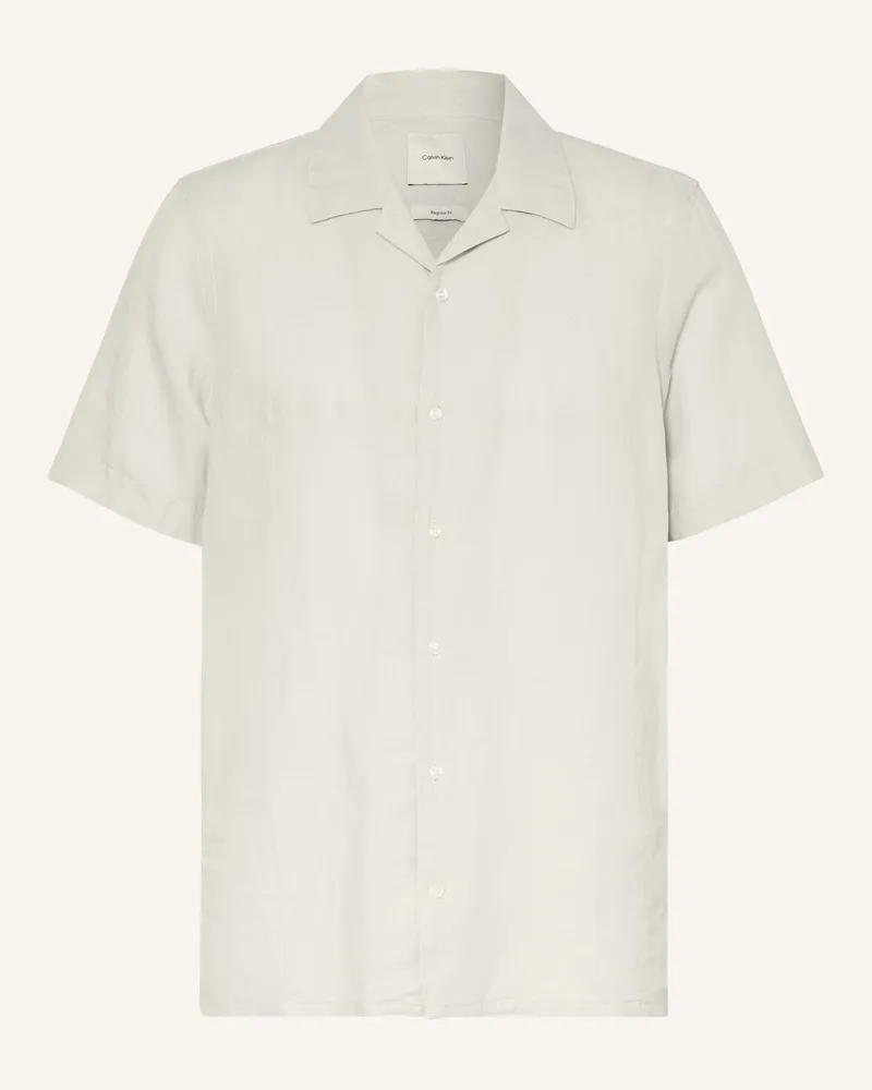Calvin Klein Resorthemd Regular Fit mit Leinen Mint