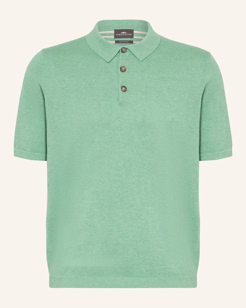 Fynch-Hatton Strick-Poloshirt Hellgrün