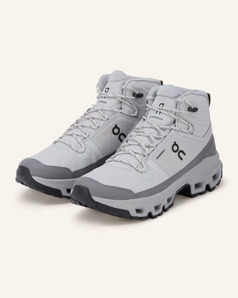 ON Wanderschuhe Cloudrock Mid Wp grau Hellgrau
