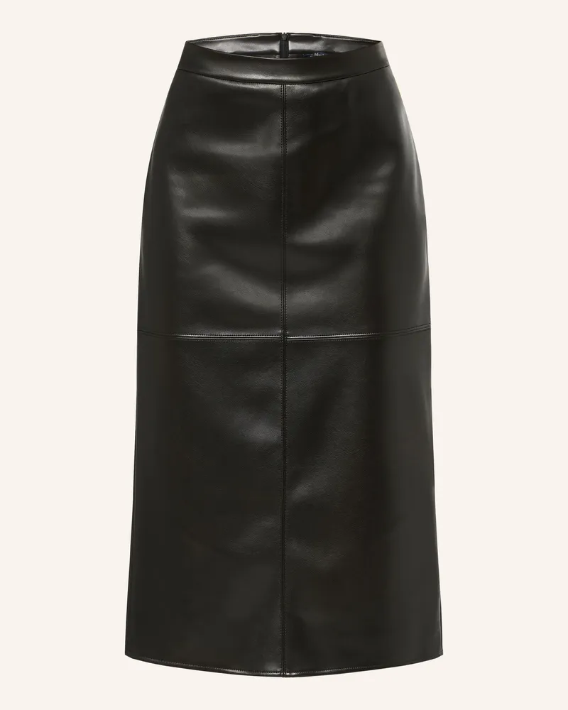 Max Mara Rock Amaca In Lederoptik schwarz Schwarz