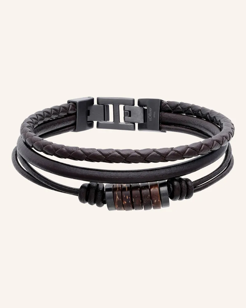 S.Oliver Armband  Aus  Echtleder braun Braun