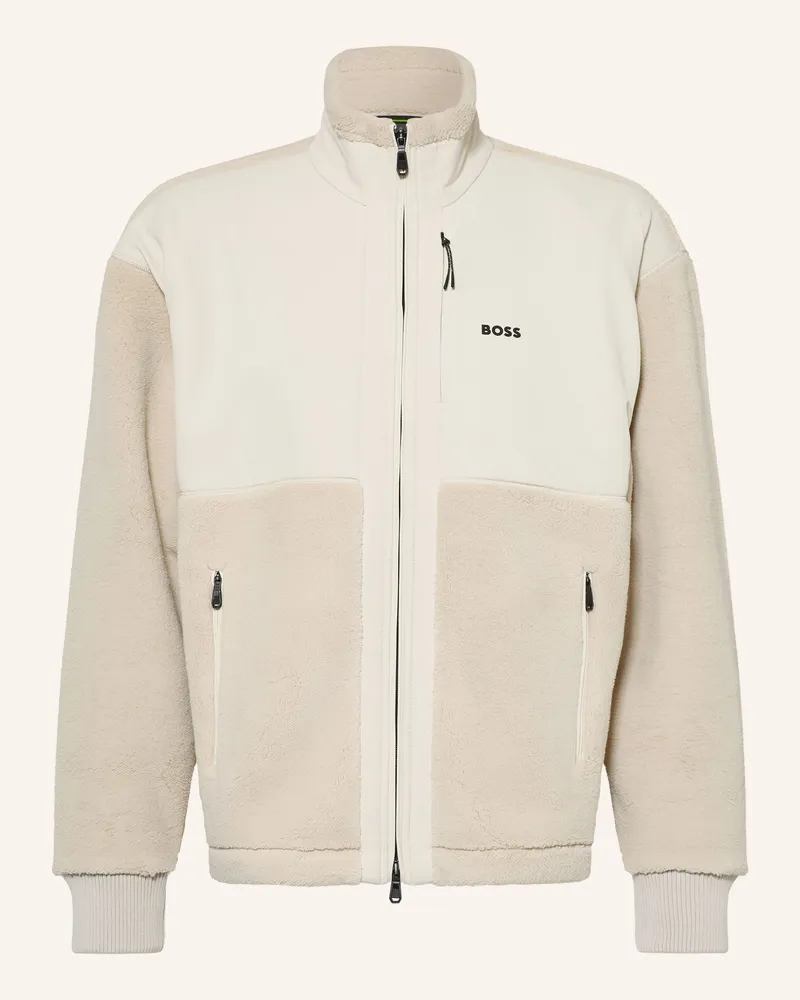 HUGO BOSS Fleecejacke Sveedy Im Materialmix beige Beige