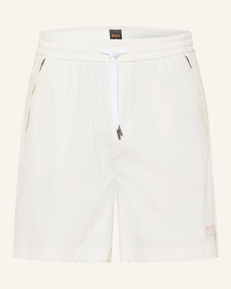 HUGO BOSS Shorts Fisher Im Jogging-Stil Relaxed Fit weiss Creme