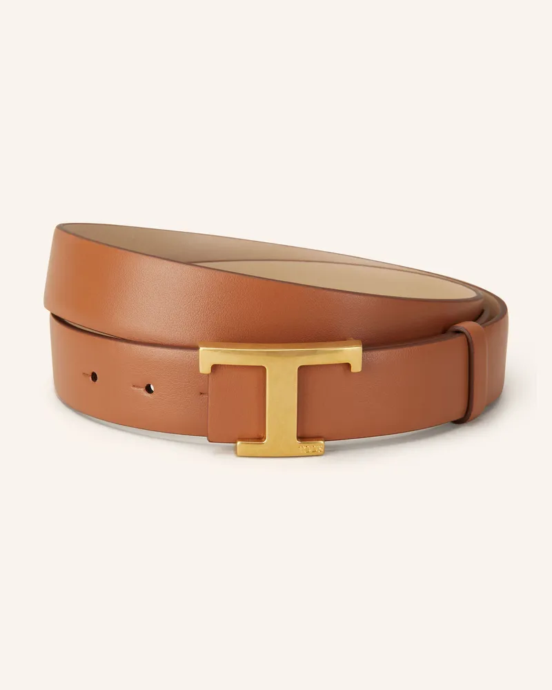 TOD'S Ledergürtel Zum Wenden braun Beige