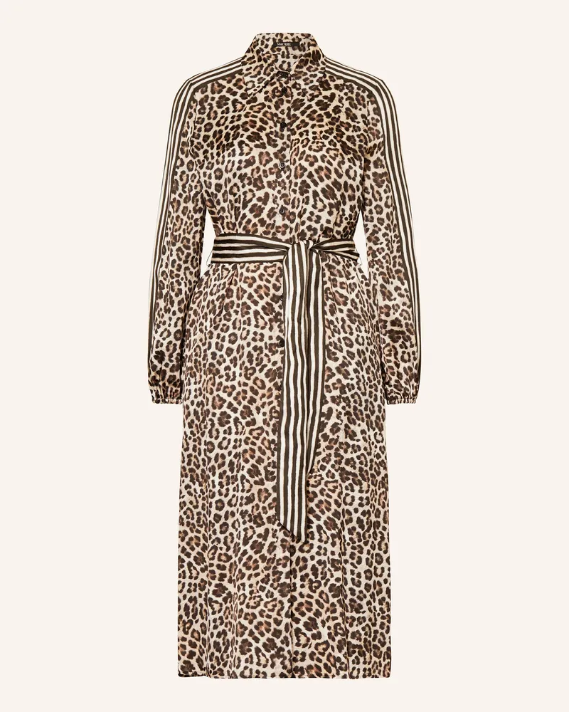 MARC AUREL Hemdblusenkleid aus Satin Camel