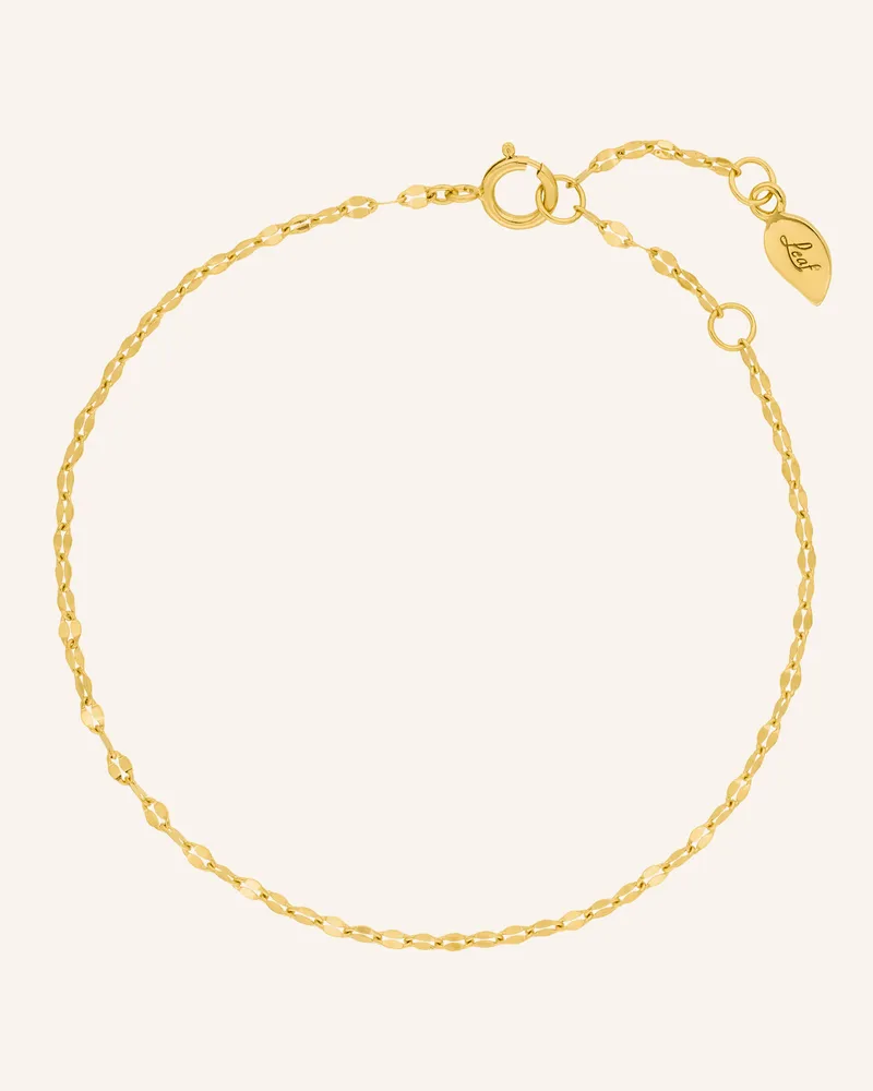 Leaf Armband Shiny Twist Aus 14 Karat Gelbgold gold Gold