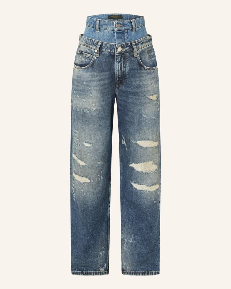 Dolce & Gabbana Destroyed Jeans Blau