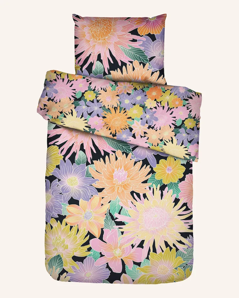 Essenza Bettwäsche Flower Fling schwarz Schwarz