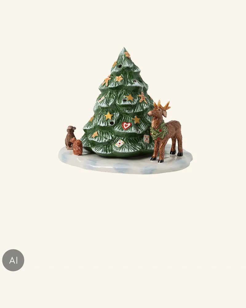 Villeroy & Boch Weihnachtsbaum Mit Waldtieren Christmas Toys weiss Gelb