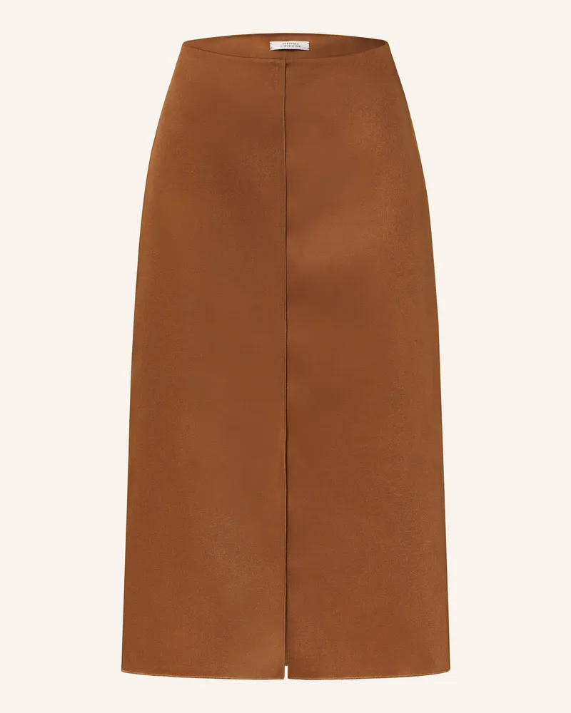 Dorothee Schumacher Satinrock Shiny Statement braun 788