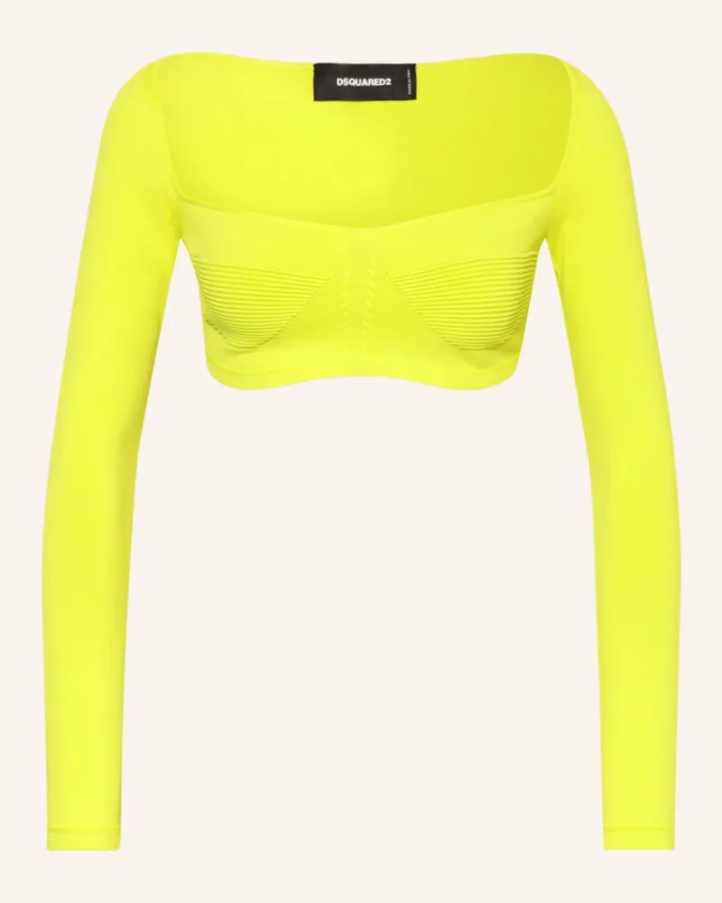 Dsquared2 Cropped-Longsleeve gruen Neongrün