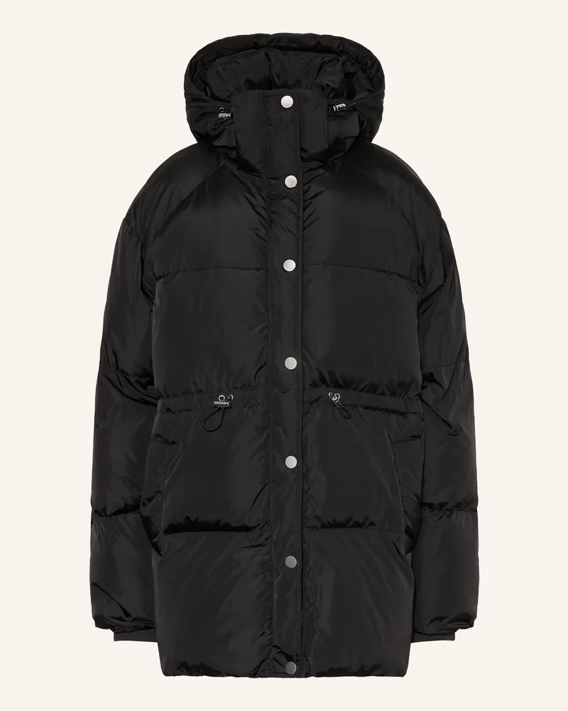 Mrs & HUGS Steppjacke Mit Abnehmbarer Kapuze schwarz Schwarz