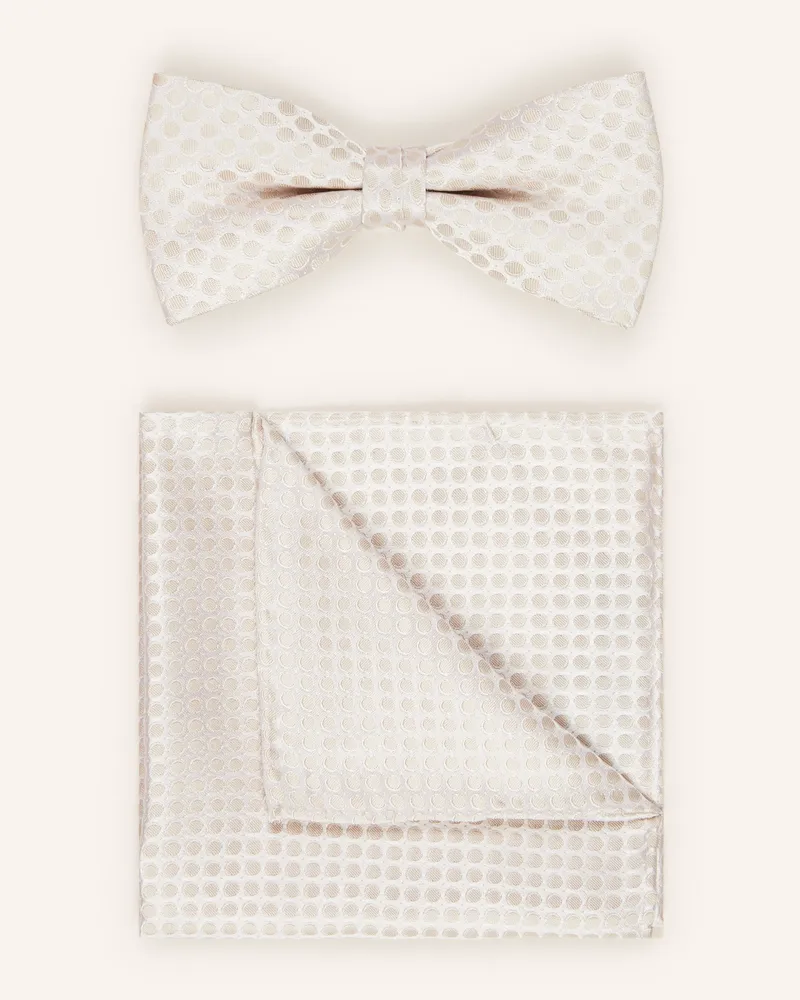 Olymp Set: Fliege Und Einstecktuch beige Creme