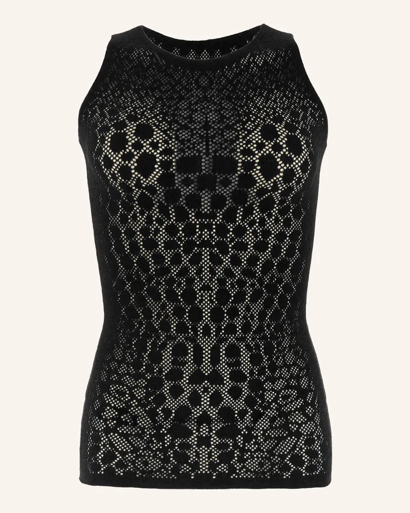 Wolford Top Reptile Net Top Sleeveless schwarz Schwarz
