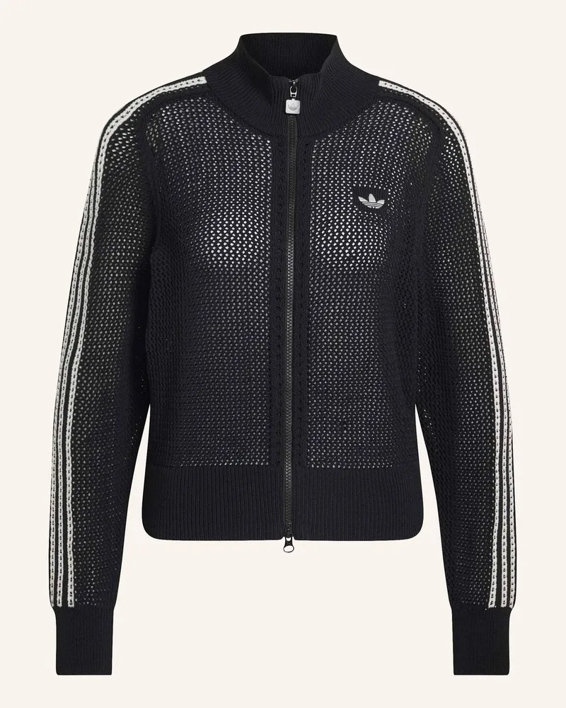 adidas Strickjacke Knitted Crochet Firebird schwarz Schwarz